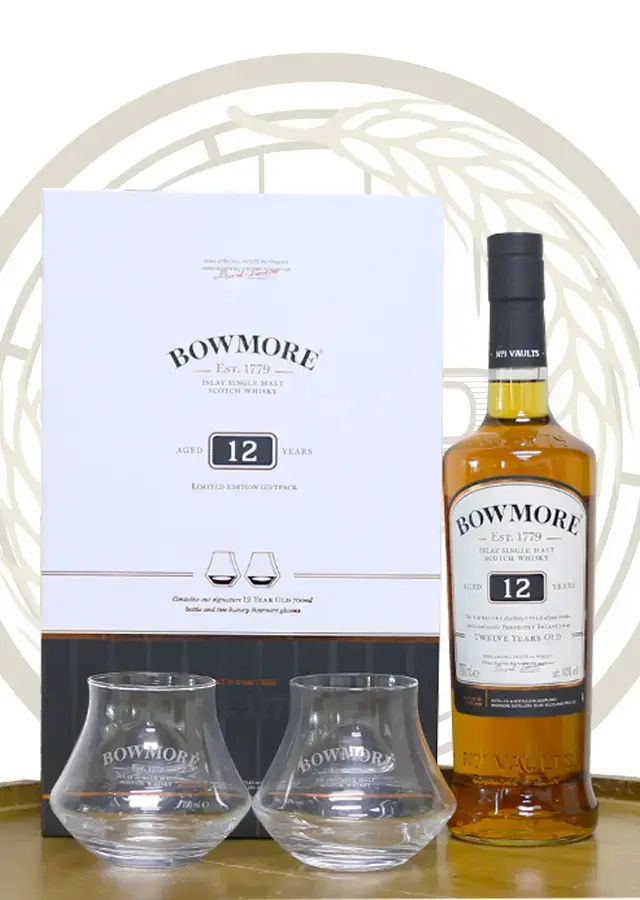 BOWMORE 12年 3点セット Bowmore 12 Gift Box - Oak and Barley Buy Whisky in China